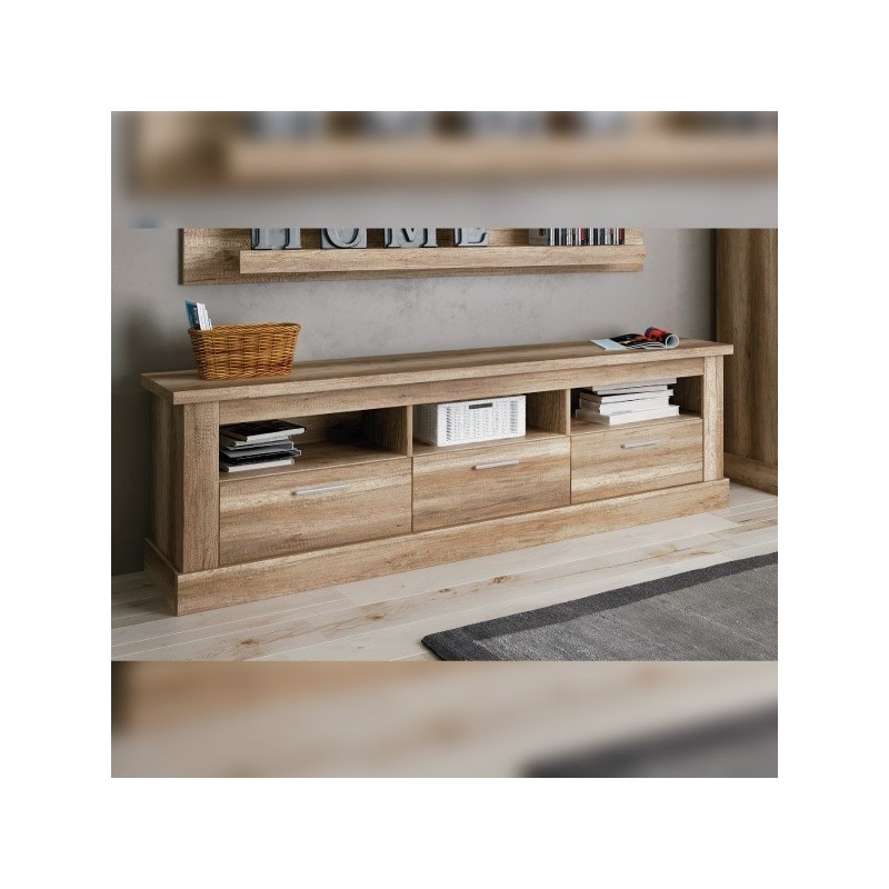 Mueble de Comedor, Mueble Salón, Acabado en Color Cañón, Medidas: 276 cm (Ancho) x 201,6 cm (Alto) x 41,8 cm (Fondo)