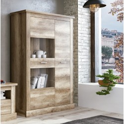 Mueble de Comedor, Mueble Salón, Acabado en Color Cañón, Medidas: 326 cm (Ancho) x 174,7 cm (Alto) x 41,8 cm (Fondo)