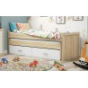 Cama Nido Juvenil con Dos Camas y Dos Cajones - Dormitorio en Cambria y Blanco - 200,5 x 98 x 72 cm
