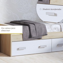 Cama Nido con 2 Cajones de Almacenaje – Puccini Andersen, 194,4 cm Largo x 98 cm Ancho x 58 cm Alto