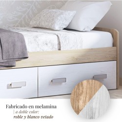 Cama Nido con 2 Cajones de Almacenaje – Puccini Andersen, 194,4 cm Largo x 98 cm Ancho x 58 cm Alto