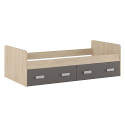 Cama Nido con 2 Cajones de Almacenaje – Puccini Grafito, 194,4 cm Largo x 98 cm Ancho x 58 cm Alto