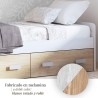 Cama Nido con 2 Cajones de Almacenaje – Blanco Veteado y Natural, 194,4 cm Largo x 98 cm Ancho x 58 cm Alto