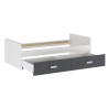 Cama Nido con 2 Cajones de Almacenaje – Blanco Veteado y Grafito, 194,4 cm Largo x 98 cm Ancho x 58 cm Alto