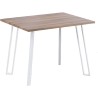 Mesa Comedor en Madera Estilo Industrial, Patas metálicas Blancas, Medidas 100 cm (Lar) x 70 cm (Anc) 76 cm (Al)