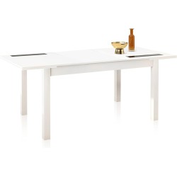 Mesa Comedor, Mesa de salón Extensible, Acabado en Color Blanco, Medidas: 140-180 cm (Largo) x 90 cm (Ancho) x 75 cm (Alto)