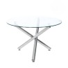Mesa de Comedor Redonda | Tapa de Cristal y Pata Cromada | Diámetro 110 cm.