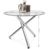 Mesa de Comedor Redonda | Tapa de Cristal y Pata Cromada | Diámetro 110 cm.
