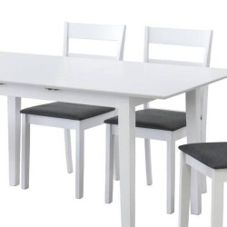 Mesa de Comedor Extensible en MDF - Acabado Blanco | 120/150x80 cm | Diseño Moderno y Funcional