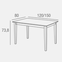 Mesa de Comedor Extensible en MDF - Acabado Blanco | 120/150x80 cm | Diseño Moderno y Funcional