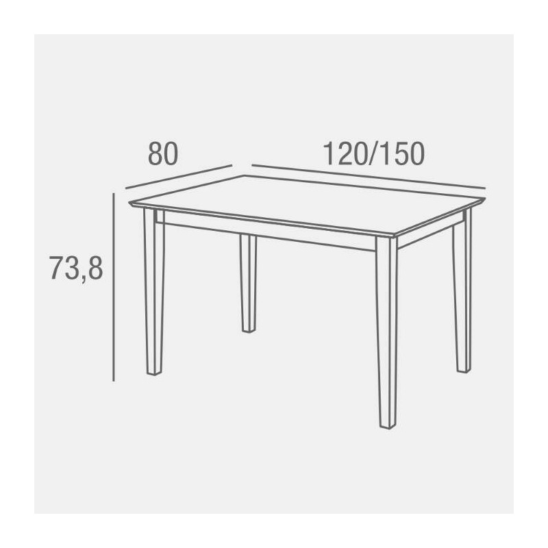 Mesa de Comedor Extensible en MDF - Acabado Blanco | 120/150x80 cm | Diseño Moderno y Funcional