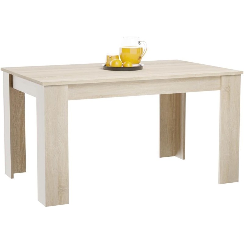 Mesa de Comedor Extensible, Mesa Salón, Robusta, Cambria, 138-198 cm (Largo) x 88 cm (Ancho) x 76 cm (Alto)
