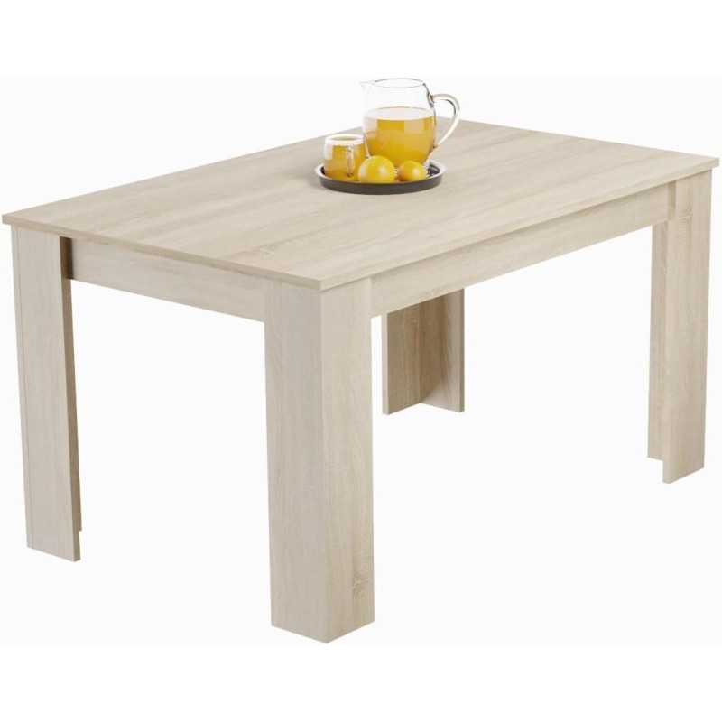 Mesa de Comedor Extensible, Mesa Salón, Robusta, Cambria, 138-198 cm (Largo) x 88 cm (Ancho) x 76 cm (Alto)
