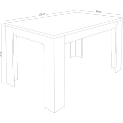 Mesa de Comedor Extensible, Mesa Salón, Robusta, Cambria, 138-198 cm (Largo) x 88 cm (Ancho) x 76 cm (Alto)