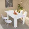 Mesa de Comedor Extensible, Mesa Salón, Robusta, Color Blanco, 138-198 cm (Largo) x 88 cm (Ancho) x 76 cm (Alto)