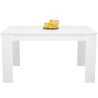 Mesa de Comedor Extensible, Mesa Salón, Robusta, Color Blanco, 138-198 cm (Largo) x 88 cm (Ancho) x 76 cm (Alto)