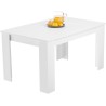 Mesa de Comedor Extensible, Mesa Salón, Robusta, Color Blanco, 138-198 cm (Largo) x 88 cm (Ancho) x 76 cm (Alto)