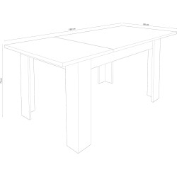 Mesa de Comedor Extensible, Mesa Salón, Robusta, Color Blanco, 138-198 cm (Largo) x 88 cm (Ancho) x 76 cm (Alto)