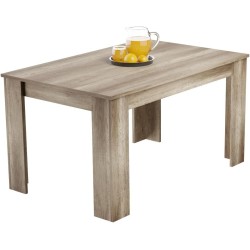 Mesa de Comedor Extensible, Mesa Salón, Robusta, Color Cañón, 138-198 cm (Largo) x 88 cm (Ancho) x 76 cm (Alto)