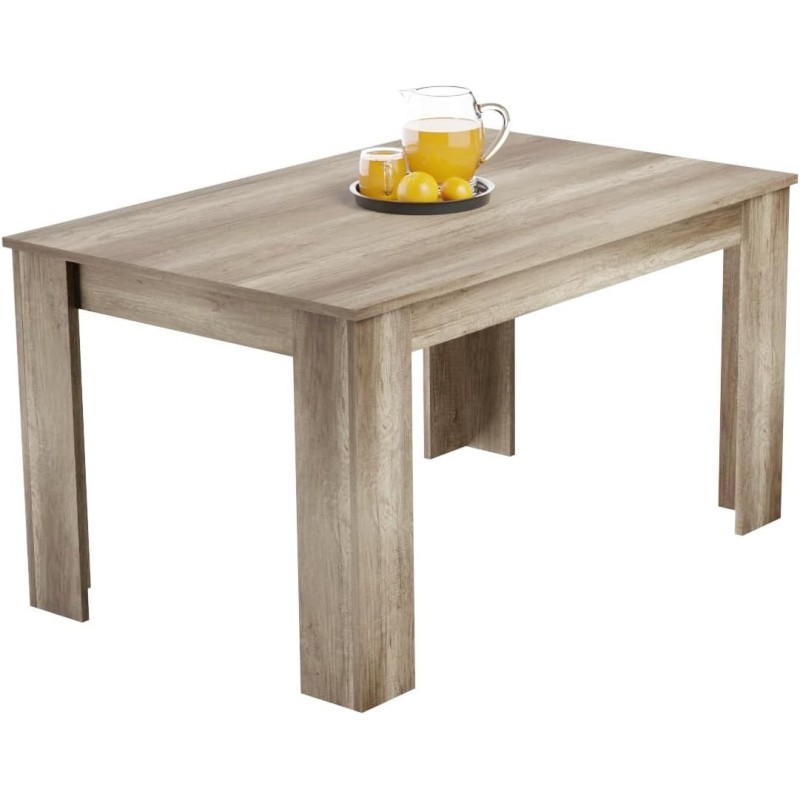 Mesa de Comedor Extensible, Mesa Salón, Robusta, Color Cañón, 138-198 cm (Largo) x 88 cm (Ancho) x 76 cm (Alto)