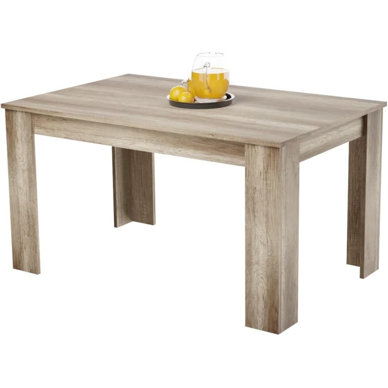 Mesa de Comedor Extensible, Mesa Salón, Robusta, Color Cañón, 138-198 cm (Largo) x 88 cm (Ancho) x 76 cm (Alto)