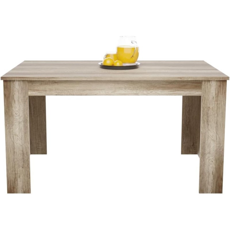 Mesa de Comedor Extensible, Mesa Salón, Robusta, Color Cañón, 138-198 cm (Largo) x 88 cm (Ancho) x 76 cm (Alto)