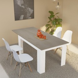 Mesa de Comedor Extensible, Mesa Salón, Robusta, Color Andersen Pino Gris, 138-198 cm (Largo) x 88 cm (Ancho) x 76 cm (Alto)