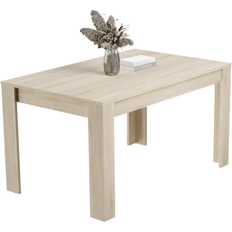 Mesa de Comedor, Mesa de Salón Fija, Color Cambria, Medidas: 140 cm (Largo) x 80 cm (Ancho) x 75 cm (Alto)