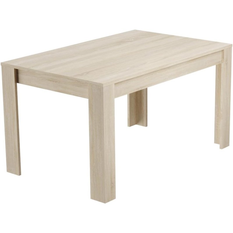 Mesa de Comedor, Mesa de Salón Fija, Color Cambria, Medidas: 140 cm (Largo) x 80 cm (Ancho) x 75 cm (Alto)