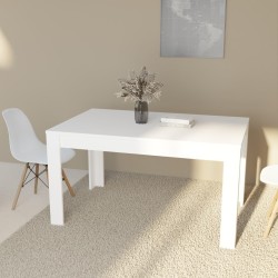 Mesa de Comedor, Mesa de Salón Fija, Color Andersen Blanco, Medidas: 140 cm (Largo) x 80 cm (Ancho) x 75 cm (Alto)
