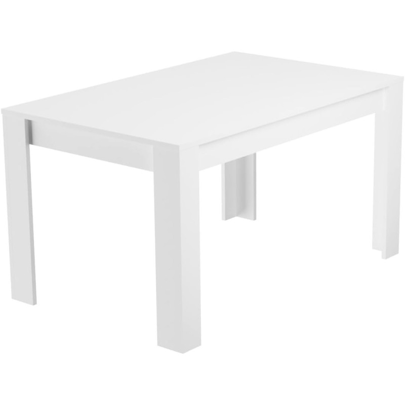 Mesa de Comedor, Mesa de Salón Fija, Color Andersen Blanco, Medidas: 140 cm (Largo) x 80 cm (Ancho) x 75 cm (Alto)