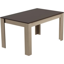 Mesa de Comedor, Mesa de Salón Fija, Color Roble - Grafito, Medidas: 140 cm (Largo) x 80 cm (Ancho) x 75 cm (Alto)