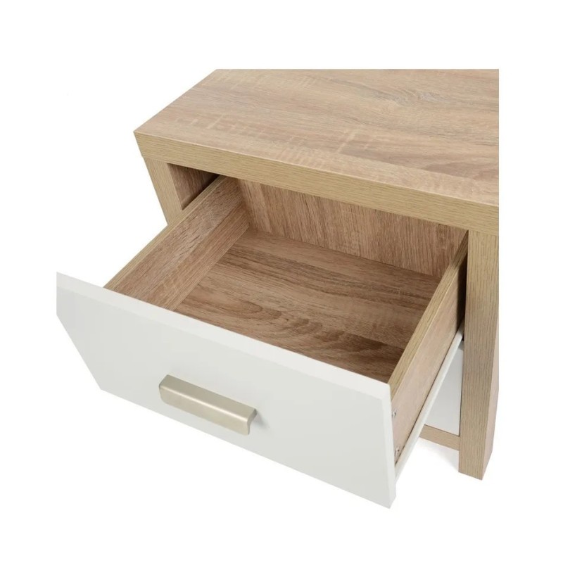 Mesilla de Noche 2 Cajones Color Cambria Blanco - ¡Compra Ahora!