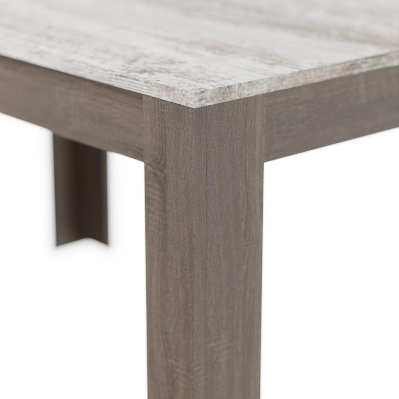 Mesa de Comedor, Mesa de Salón Fija, Color Trufa y Cañon, Medidas: 140 cm (Largo) x 80 cm (Ancho) x 75 cm (Alto)