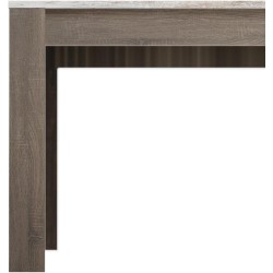 Mesa de Comedor, Mesa de Salón Fija, Color Trufa y Cañon, Medidas: 140 cm (Largo) x 80 cm (Ancho) x 75 cm (Alto)