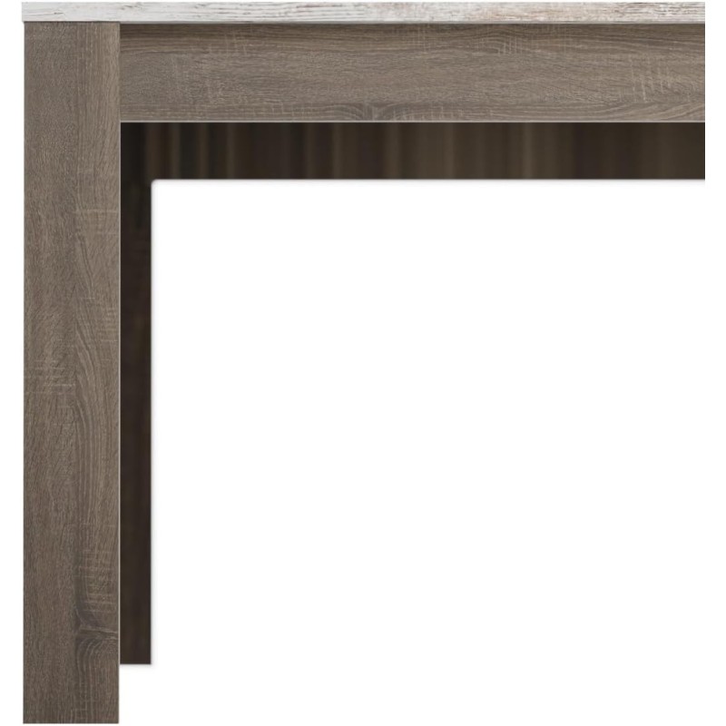 Mesa de Comedor, Mesa de Salón Fija, Color Trufa y Cañon, Medidas: 140 cm (Largo) x 80 cm (Ancho) x 75 cm (Alto)