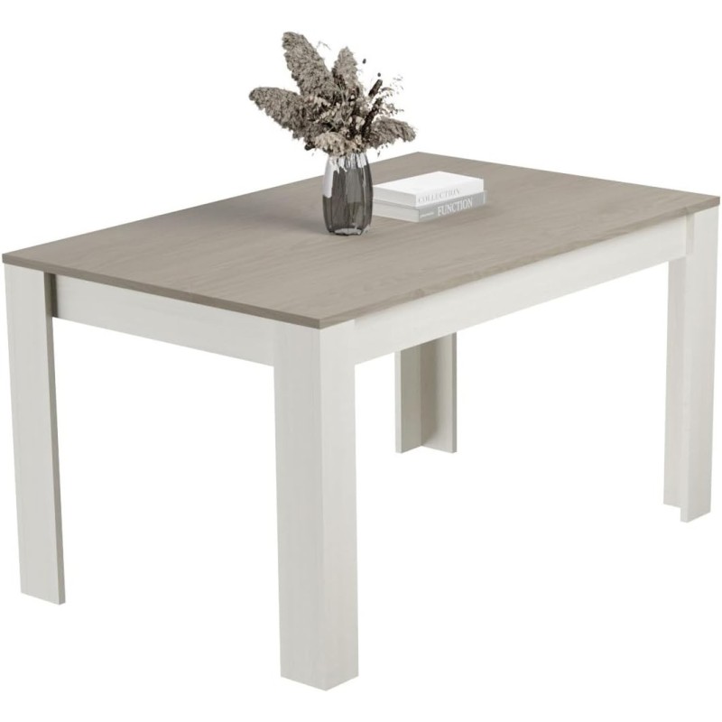 Mesa de Comedor, Mesa de Salón Fija, Color Andersen Pino Gris, Medidas: 140 cm (Largo) x 80 cm (Ancho) x 75 cm (Alto)