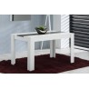 Mesa de Comedor Moderna 135x80x75 cm, Tapa MDF Blanco y Negro con Patas Blancas - Estilo Moderno