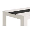 Mesa de Comedor Moderna 135x80x75 cm, Tapa MDF Blanco y Negro con Patas Blancas - Estilo Moderno