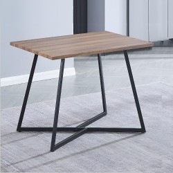 Mesa Comedor Madera, Patas metálicas En Color Negro, Mesa Rectangular, Medidas 100 cm (Lar) x 70 cm (Anc) 76 cm (Al)