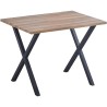 Mesa Comedor Madera, Patas metálicas Negras, Mesa Rectangular, Medidas 100 cm (Largo) x 70 cm (Ancho) 76 cm (Alto)