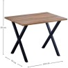 Mesa Comedor Madera, Patas metálicas Negras, Mesa Rectangular, Medidas 100 cm (Largo) x 70 cm (Ancho) 76 cm (Alto)