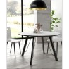 Mesa de Comedor Fija Redonda | Imitación Mármol con Pata Metálica | Diámetro 120 cm x Alto 75 cm
