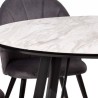 Mesa de Comedor Fija Redonda | Imitación Mármol con Pata Metálica | Diámetro 120 cm x Alto 75 cm