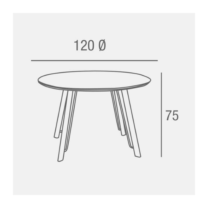 Mesa de Comedor Fija Redonda | Imitación Mármol con Pata Metálica | Diámetro 120 cm x Alto 75 cm