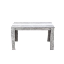 Mesa de Comedor Moderna 135x80x75 cm, Tapa MDF Gris Cemento y Blanco con Patas Resistentes - Estilo Moderno