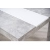 Mesa de Comedor Moderna 135x80x75 cm, Tapa MDF Gris Cemento y Blanco con Patas Resistentes - Estilo Moderno