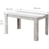 Mesa de Comedor Moderna 135x80x75 cm, Tapa MDF Gris Cemento y Blanco con Patas Resistentes - Estilo Moderno