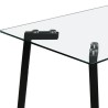 Mesa de Cristal Fija para Comedor - Patas Negras de Metal | Alta Calidad y Estilo Versátil | 140x80 x 75 cm