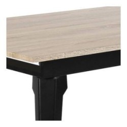 Mesa de Comedor Extensible Moderna – Acabado en Color Roble y Patas Negro Mate | Ajustable de 140/180x 80x 75 cm